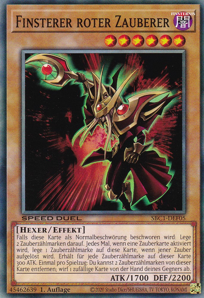 Finsterer roter Zauberer - SBC1-DEF05 - Common - 1. Auflage - Deutsch - Speed Duel: Streets of Battle City