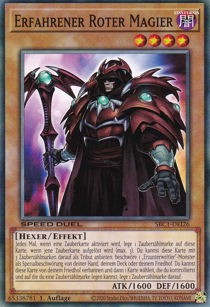 Erfahrener Roter Magier - SBC1-DEI26 - Common - 1. Auflage - Deutsch - Speed Duel: Streets of Battle City