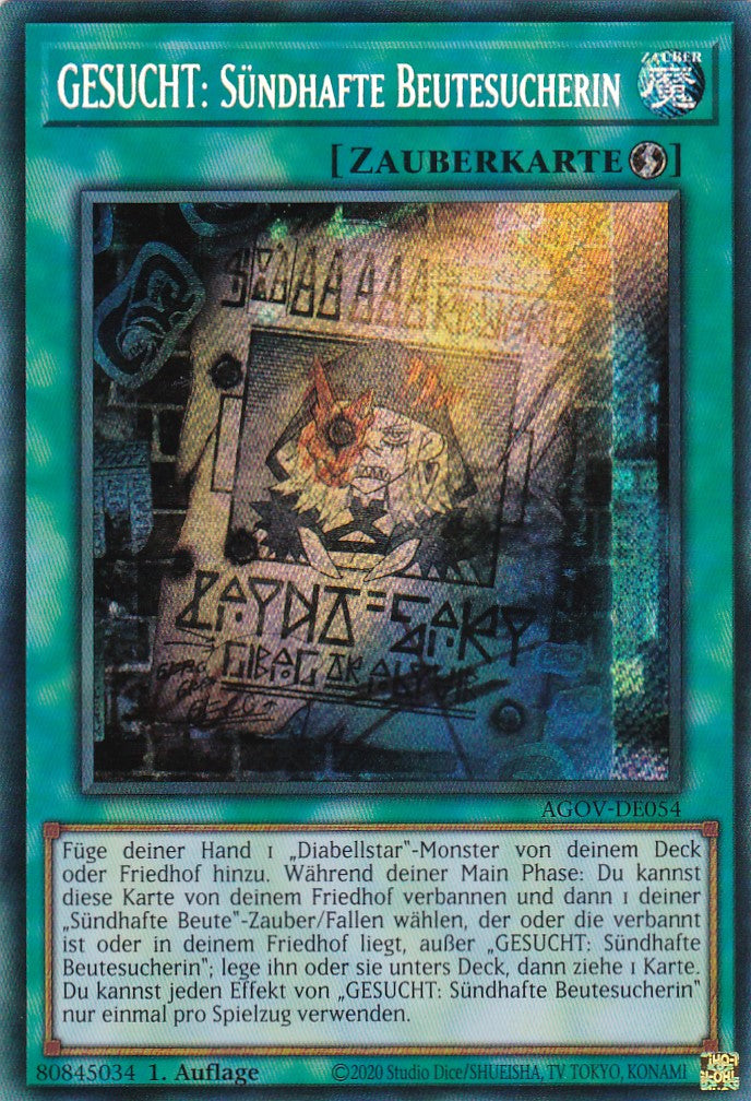 GESUCHT: Sündhafte Beutesucherin - AGOV-DE054 -  Secret Rare - 1. Auflage - Deutsch - Age of Overlord