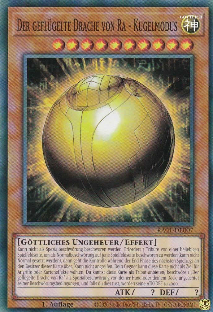 Der geflügelte Drache von Ra - Kugelmodus - RA01-DE007 - Super Rare - 1. Auflage - Deutsch - Einzelkarten aus: 25th Anniversary Rarity Collection