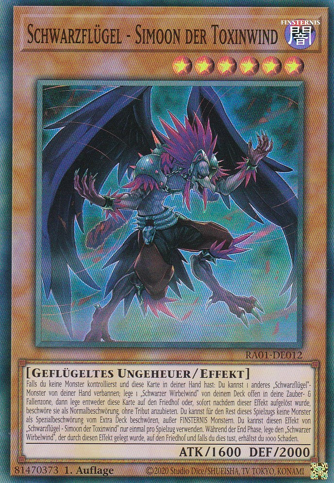 Schwarzflügel - Simoon der Toxinwind - RA01-DE012 - Super Rare - 1. Auflage - Deutsch - Einzelkarten aus: 25th Anniversary Rarity Collection