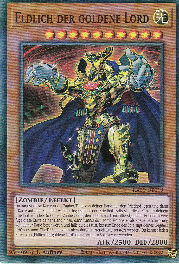 Eldlich der goldene Lord (Version 1) - RA01-DE019 - Super Rare - 1. Auflage - Deutsch - Einzelkarten aus: 25th Anniversary Rarity Collection