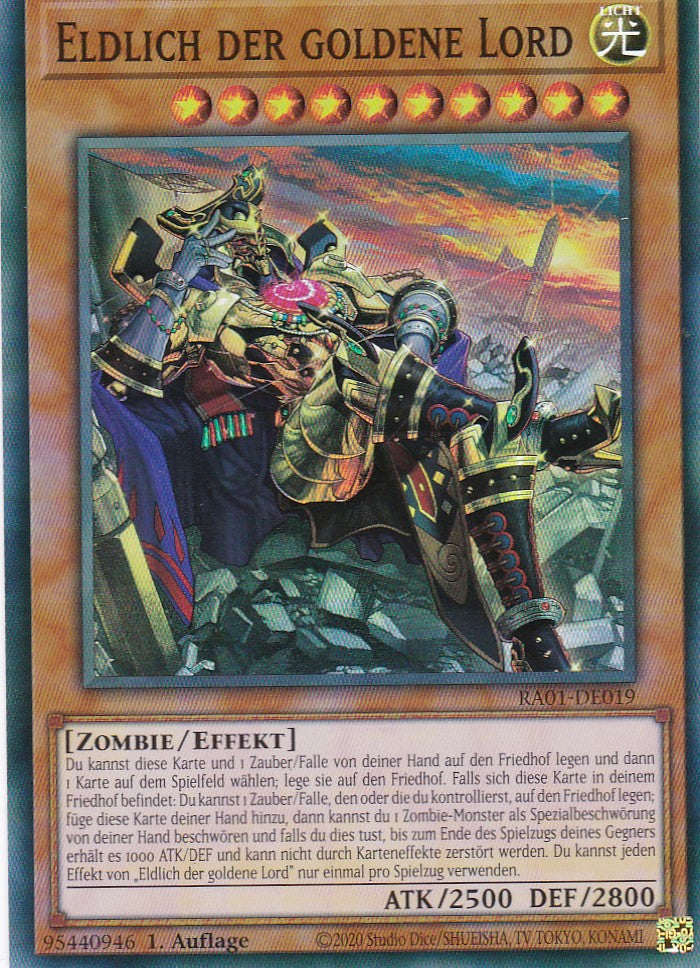 Eldlich der goldene Lord (Version 2) - RA01-DE019 - Super Rare - 1. Auflage - Deutsch - Einzelkarten aus: 25th Anniversary Rarity Collection