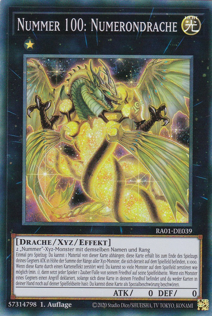 Nummer 100: Numerondrache - RA01-DE039 - Super Rare - 1. Auflage - Deutsch - Einzelkarten aus: 25th Anniversary Rarity Collection