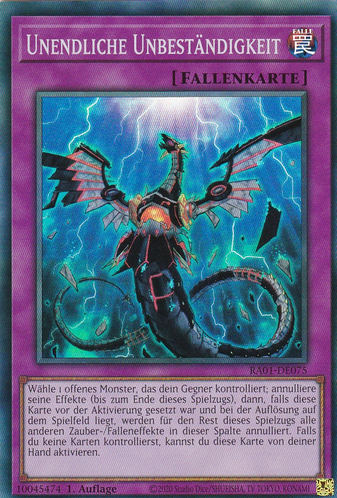 Unendliche Unbeständigkeit - RA01-DE075 - Super Rare - 1. Auflage - Deutsch - Einzelkarten aus: 25th Anniversary Rarity Collection