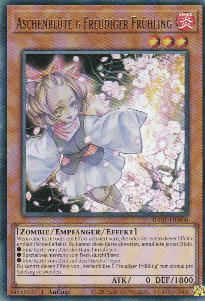 Aschenblüte & Freudiger Frühling - RA01-DE008 - Ultra Rare - 1. Auflage - Deutsch - Einzelkarten aus: 25th Anniversary Rarity Collection