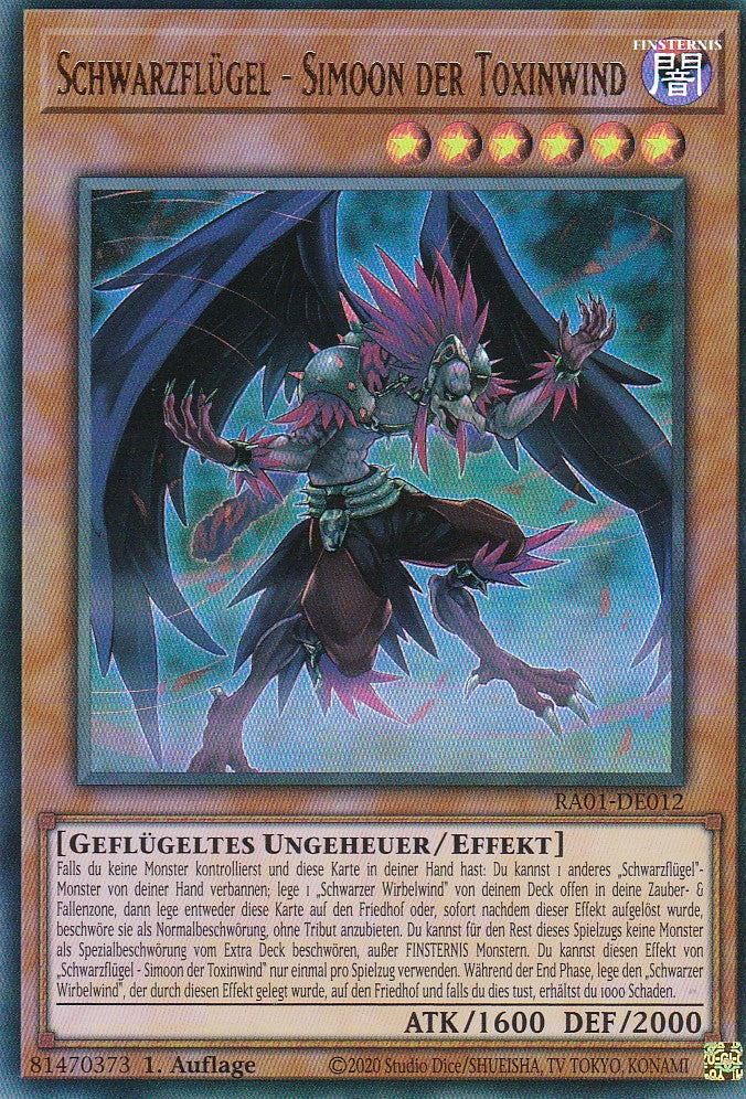 Schwarzflügel - Simoon der Toxinwind - RA01-DE012 - Ultra Rare - 1. Auflage - Deutsch - Einzelkarten aus: 25th Anniversary Rarity Collection