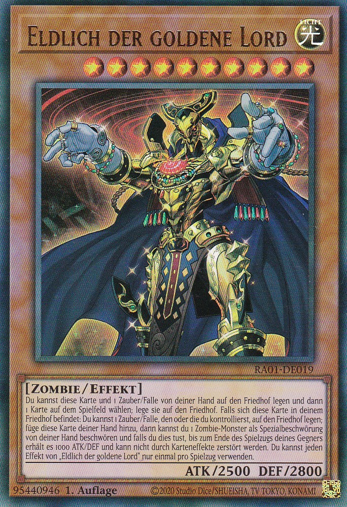 Eldlich der goldene Lord (Version 1) - RA01-DE019 - Ultra Rare - 1. Auflage - Deutsch - Einzelkarten aus: 25th Anniversary Rarity Collection