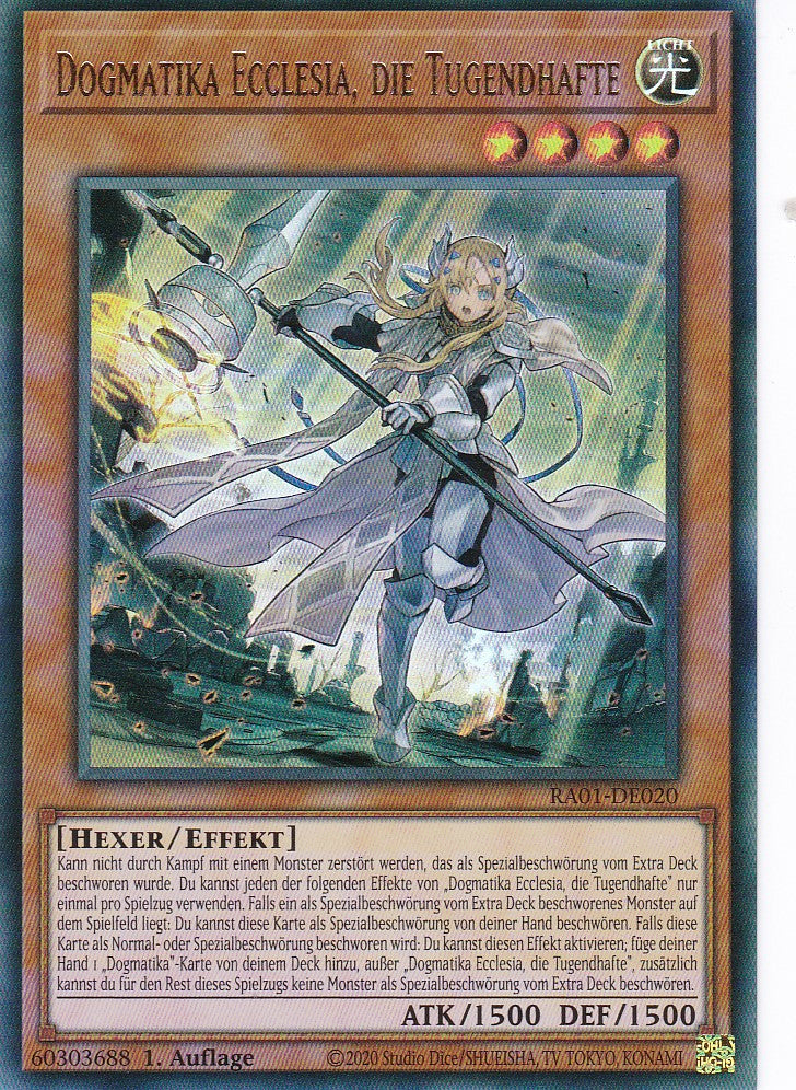 Dogmatika Ecclesia, die Tugendhafte - RA01-DE020 - Ultra Rare - 1. Auflage - Deutsch - Einzelkarten aus: 25th Anniversary Rarity Collection