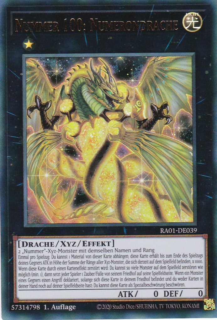 Nummer 100: Numerondrache - RA01-DE039 - Ultra Rare - 1. Auflage - Deutsch - Einzelkarten aus: 25th Anniversary Rarity Collection