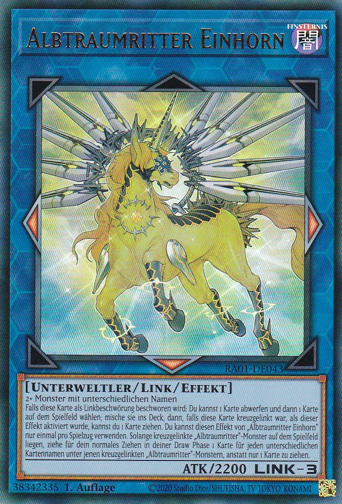 Albtraumritter Einhorn (Version 1) - RA01-DE043 - Ultra Rare - 1. Auflage - Deutsch - Einzelkarten aus: 25th Anniversary Rarity Collection