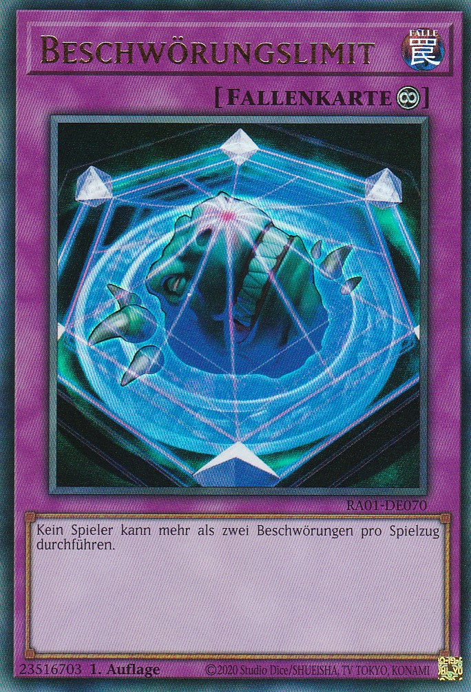 Beschwörungslimit - RA01-DE070 - Ultra Rare - 1. Auflage - Deutsch - Einzelkarten aus: 25th Anniversary Rarity Collection