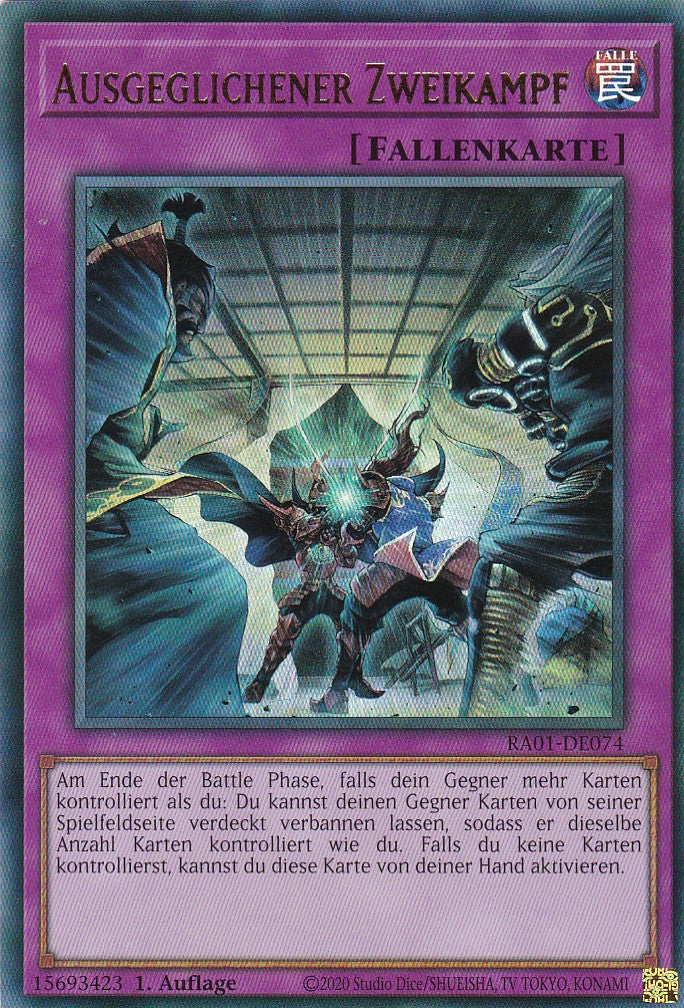 Ausgeglichener Zweikampf - RA01-DE074 - Ultra Rare - 1. Auflage - Deutsch - Einzelkarten aus: 25th Anniversary Rarity Collection