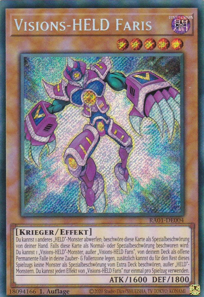 Visions-HELD Faris - RA01-DE004 - Secret Rare - 1. Auflage - Deutsch - Einzelkarten aus: 25th Anniversary Rarity Collection