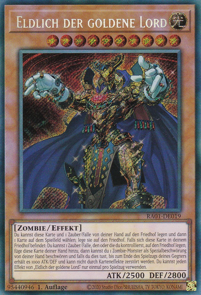 Eldlich der goldene Lord (Version 1) - RA01-DE019 - Secret Rare - 1. Auflage - Deutsch - Einzelkarten aus: 25th Anniversary Rarity Collection