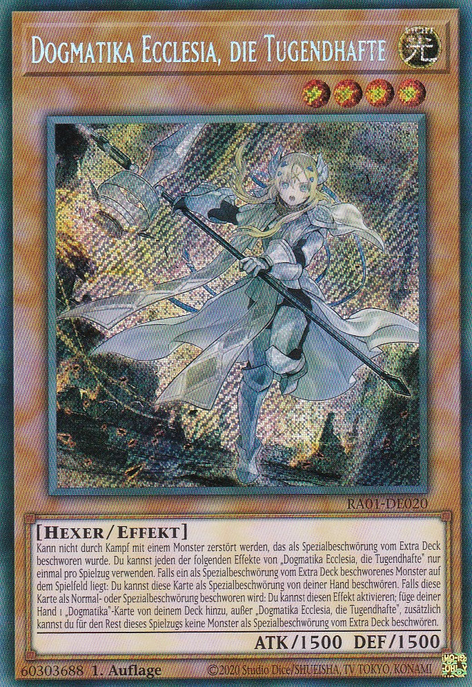 Dogmatika Ecclesia, die Tugendhafte - RA01-DE020 - Secret Rare - 1. Auflage - Deutsch - Einzelkarten aus: 25th Anniversary Rarity Collection