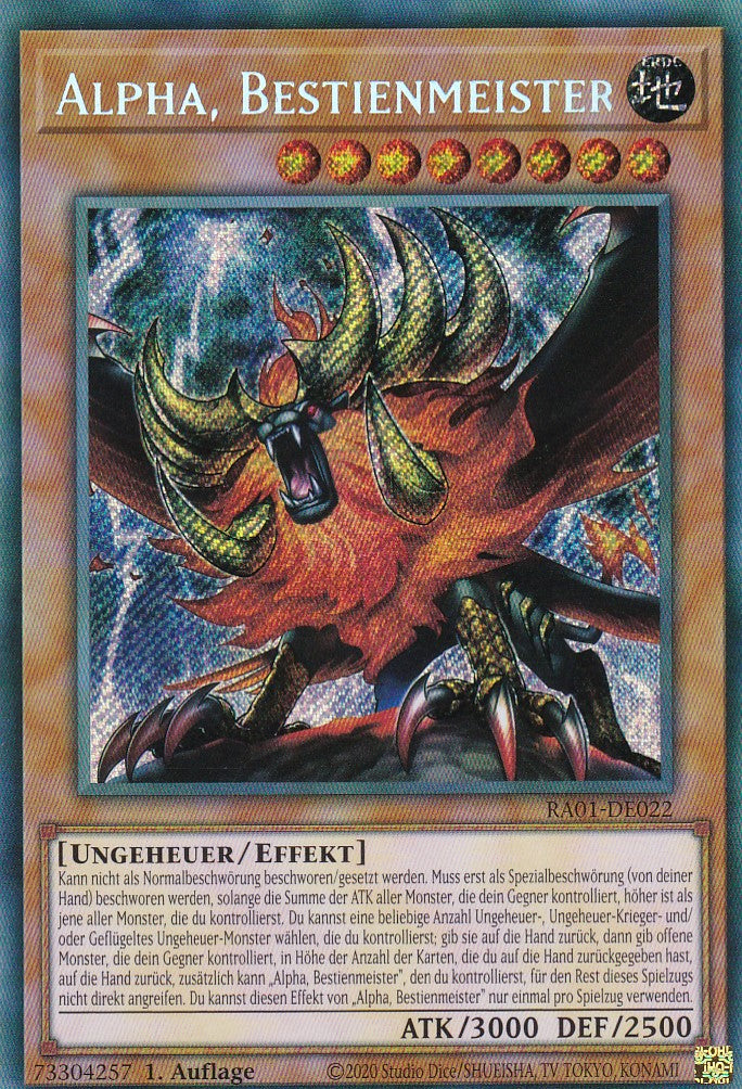 Alpha, Bestienmeister - RA01-DE022 - Secret Rare - 1. Auflage - Deutsch - Einzelkarten aus: 25th Anniversary Rarity Collection