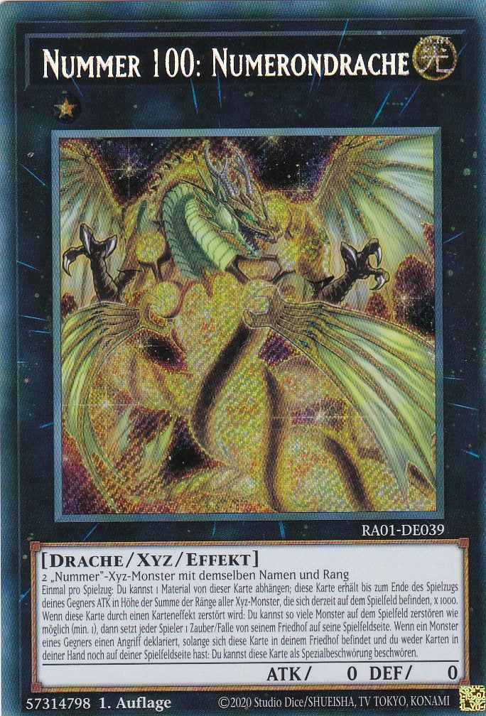 Nummer 100: Numerondrache - RA01-DE039 - Secret Rare - 1. Auflage - Deutsch - Einzelkarten aus: 25th Anniversary Rarity Collection