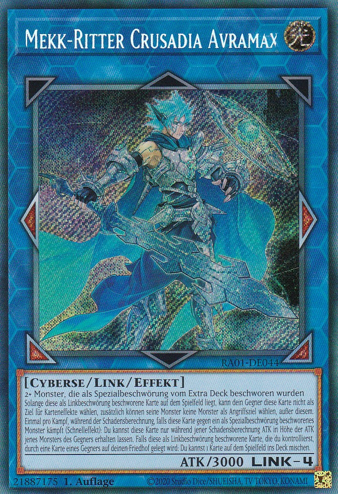 Mekk-Ritter Crusadia Avramax - RA01-DE044 - Secret Rare - 1. Auflage - Deutsch - Einzelkarten aus: 25th Anniversary Rarity Collection