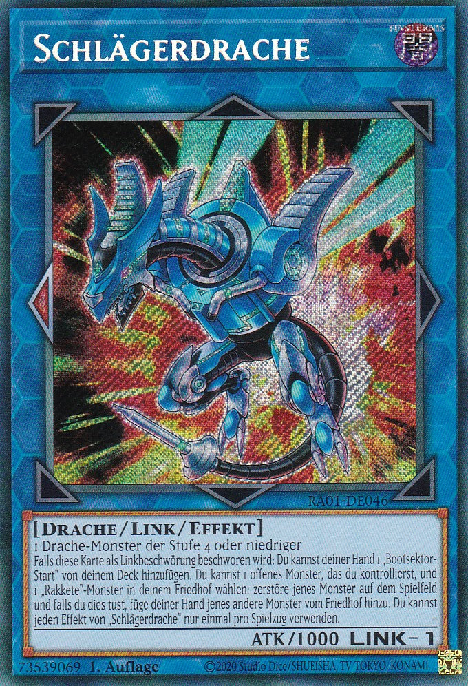 Schlägerdrache - RA01-DE046 - Secret Rare - 1. Auflage - Deutsch - Einzelkarten aus: 25th Anniversary Rarity Collection