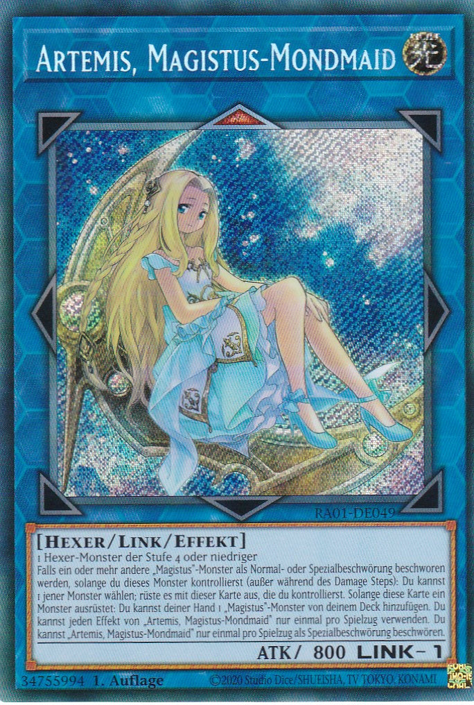 Artemis, Magistus-Mondmaid - RA01-DE049 - Secret Rare - 1. Auflage - Deutsch - Einzelkarten aus: 25th Anniversary Rarity Collection