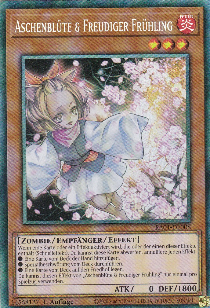 Aschenblüte & Freudiger Frühling - RA01-DE008 - Collectors Rare - 1. Auflage - Deutsch - Einzelkarten aus: 25th Anniversary Rarity Collection