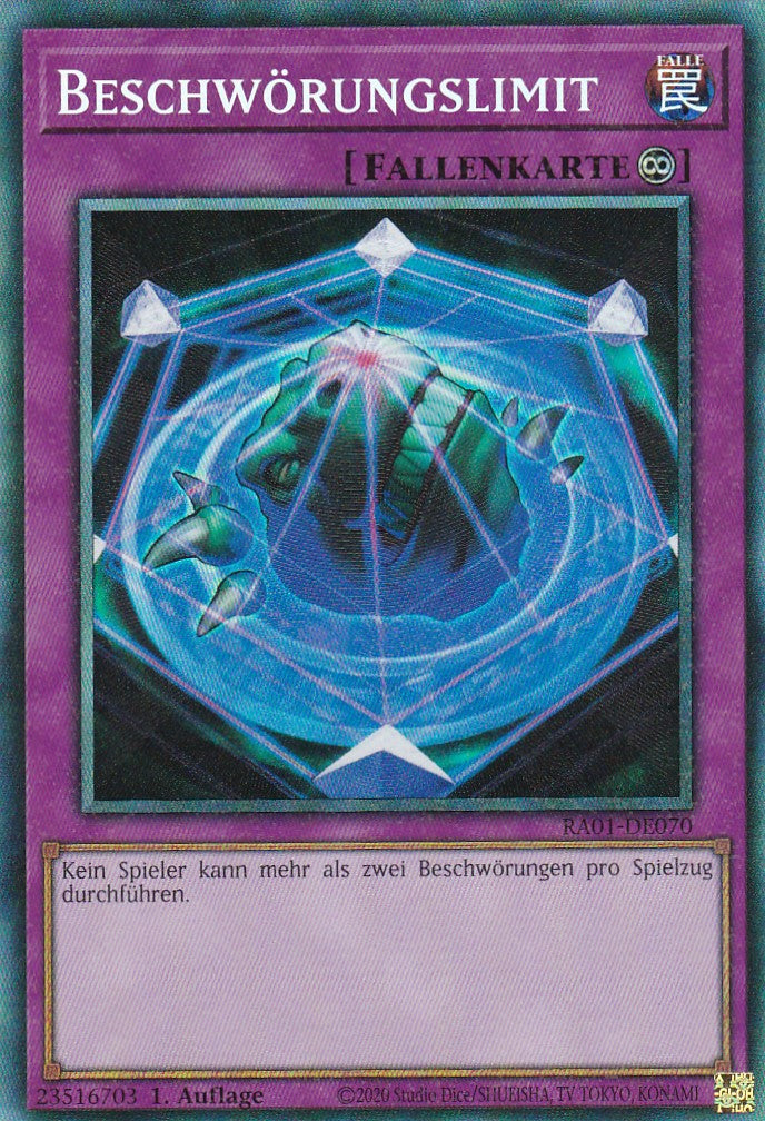 Beschwörungslimit - RA01-DE070 - Collectors Rare - 1. Auflage - Deutsch - Einzelkarten aus: 25th Anniversary Rarity Collection