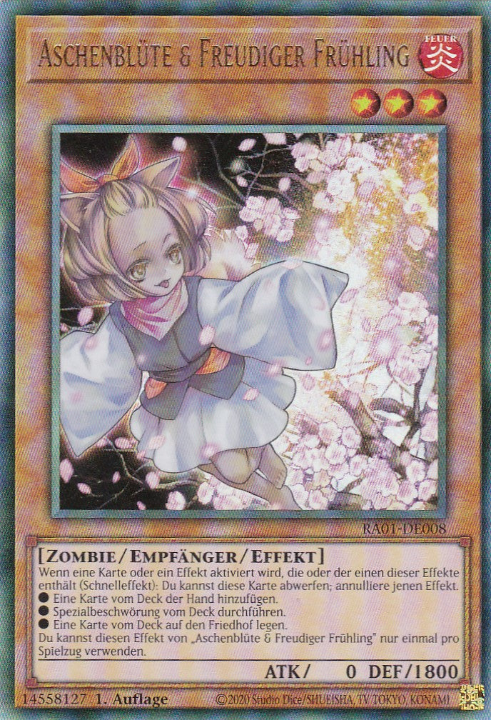 Aschenblüte & Freudiger Frühling - RA01-DE008 - Ultimate Rare - 1. Auflage - Deutsch - Einzelkarten aus: 25th Anniversary Rarity Collection