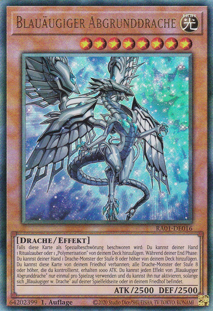 Blauäugiger Abgrunddrache - RA01-DE016 - Ultimate Rare - 1. Auflage - Deutsch - Einzelkarten aus: 25th Anniversary Rarity Collection