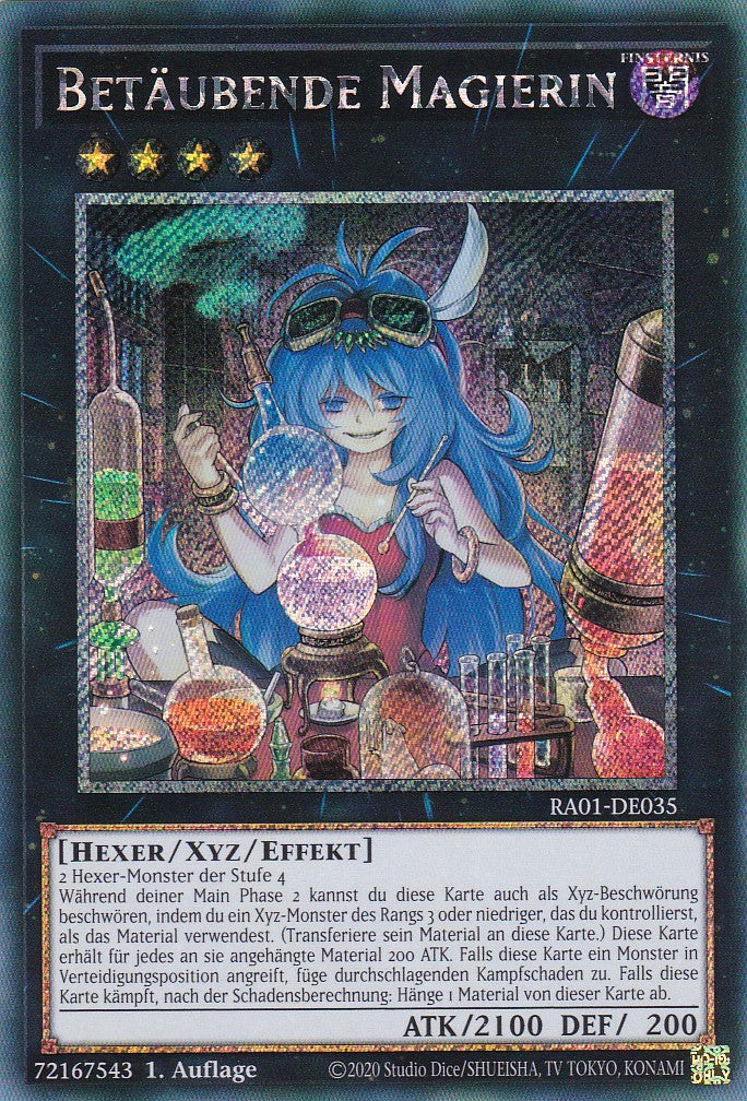 Betäubende Magierin - RA01-DE035 - Platinum Secret Rare - 1. Auflage - Deutsch - Einzelkarten aus: 25th Anniversary Rarity Collection