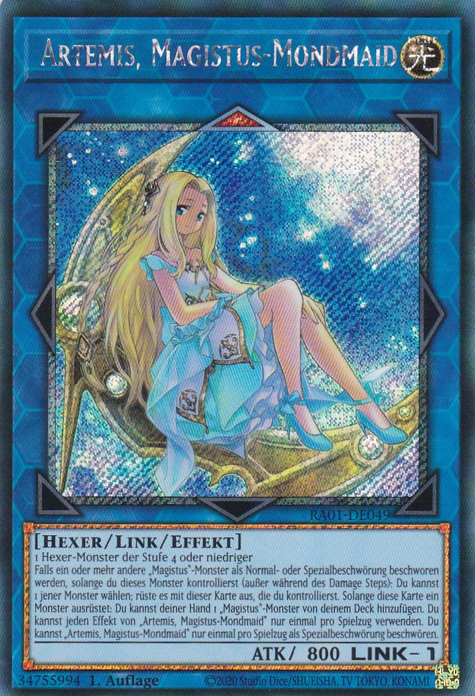 Artemis, Magistus-Mondmaid - RA01-DE049 - Platinum Secret Rare - 1. Auflage - Deutsch - Einzelkarten aus: 25th Anniversary Rarity Collection