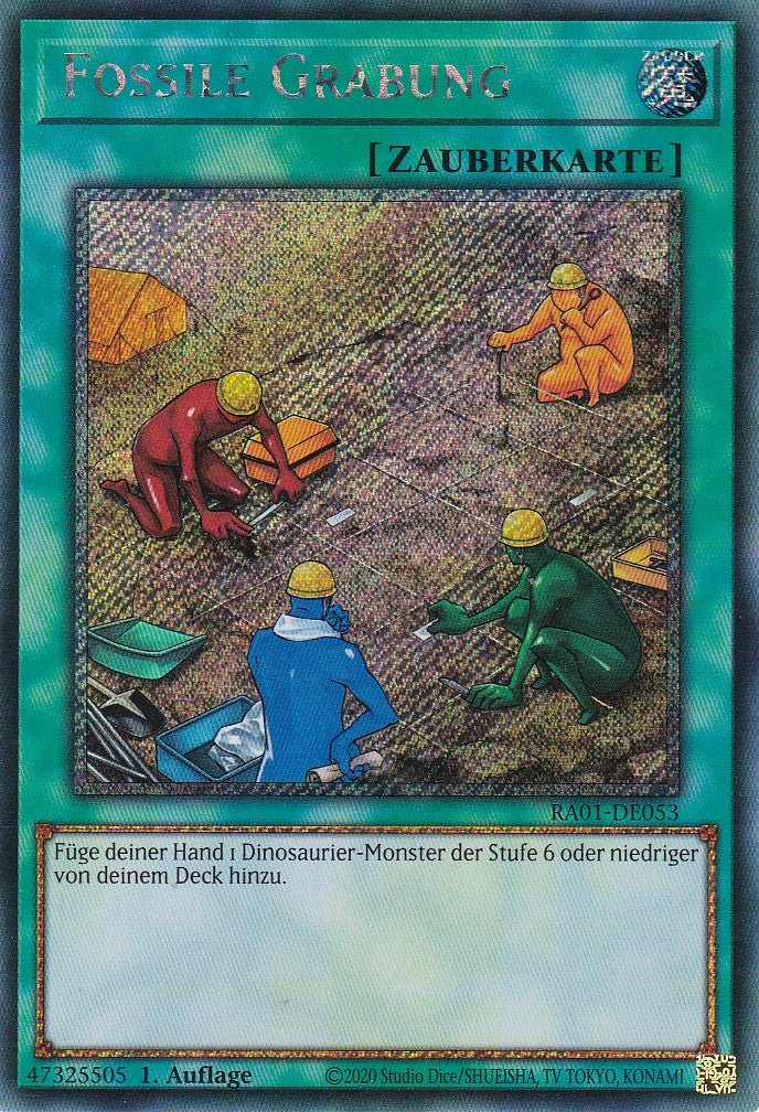 Fossile Grabung - RA01-DE053 - Platinum Secret Rare - 1. Auflage - Deutsch - Einzelkarten aus: 25th Anniversary Rarity Collection