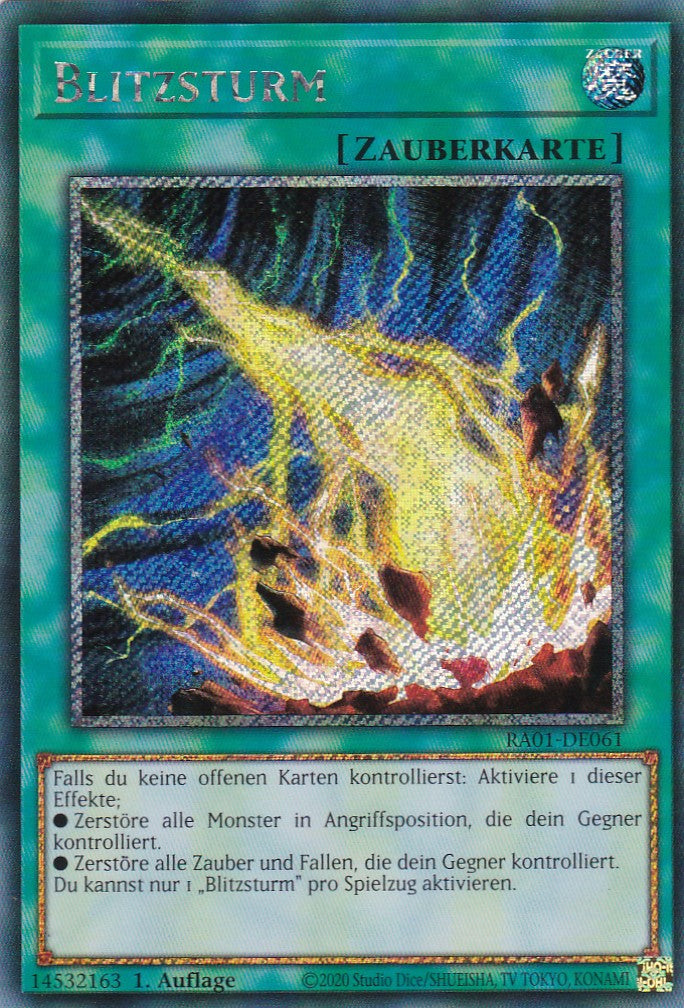 Blitzsturm - RA01-DE061 - Platinum Secret Rare - 1. Auflage - Deutsch - Einzelkarten aus: 25th Anniversary Rarity Collection