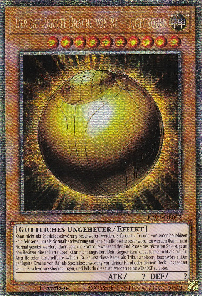 Der geflügelte Drache von Ra - Kugelmodus - RA01-DE007 - Quarter Century Secret Rare - 1. Auflage - Deutsch - Einzelkarten aus: 25th Anniversary Rarity Collection