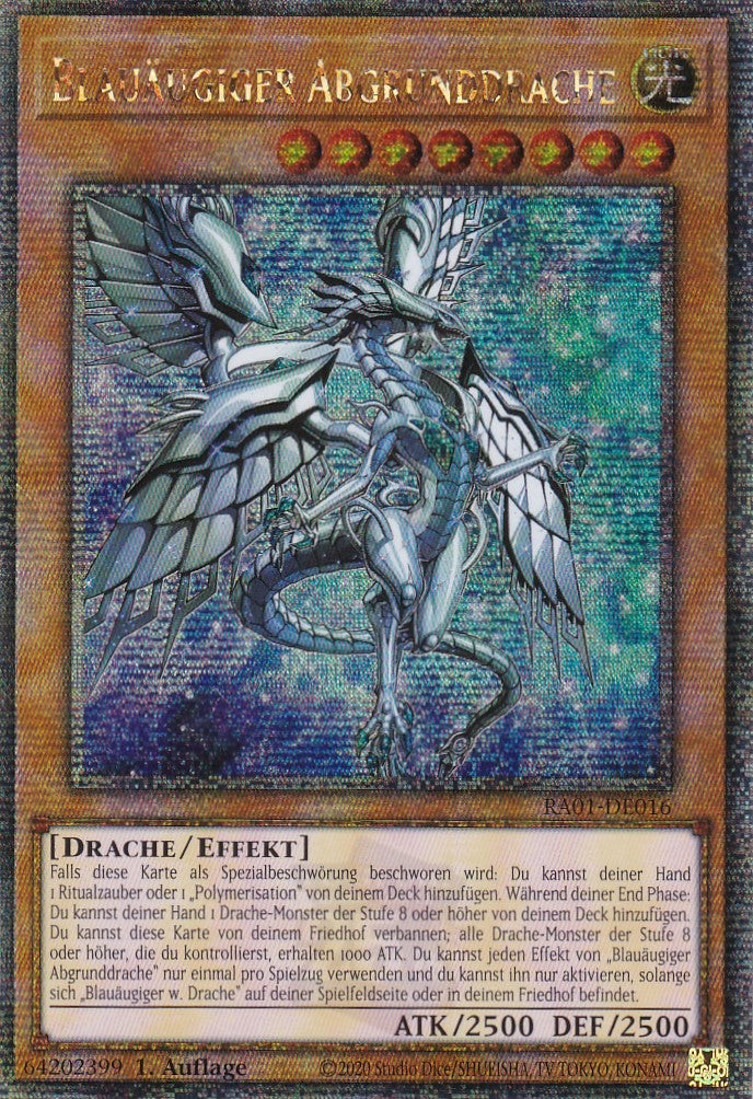 Blauäugiger Abgrunddrache - RA01-DE016 - Quarter Century Secret Rare - 1. Auflage - Deutsch - Einzelkarten aus: 25th Anniversary Rarity Collection