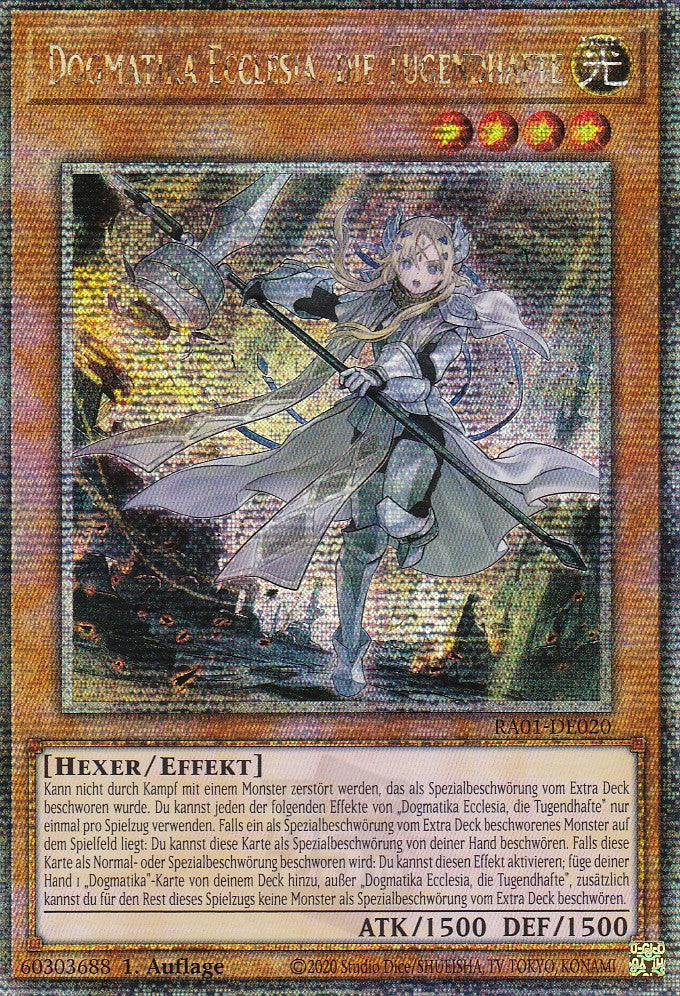 Dogmatika Ecclesia, die Tugendhafte - RA01-DE020 - Quarter Century Secret Rare - 1. Auflage - Deutsch - Einzelkarten aus: 25th Anniversary Rarity Collection