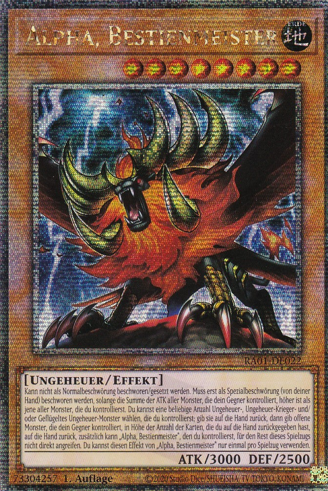 Alpha, Bestienmeister - RA01-DE022 - Quarter Century Secret Rare - 1. Auflage - Deutsch - Einzelkarten aus: 25th Anniversary Rarity Collection