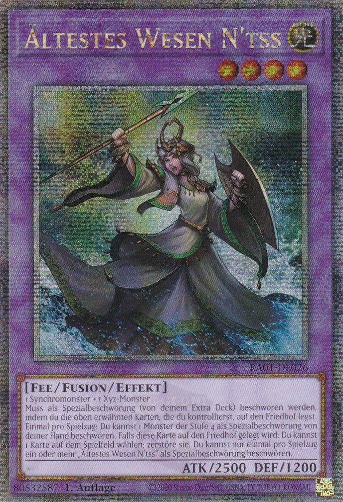 Ältestes Wesen N'tss - RA01-DE026 - Quarter Century Secret Rare - 1. Auflage - Deutsch - Einzelkarten aus: 25th Anniversary Rarity Collection