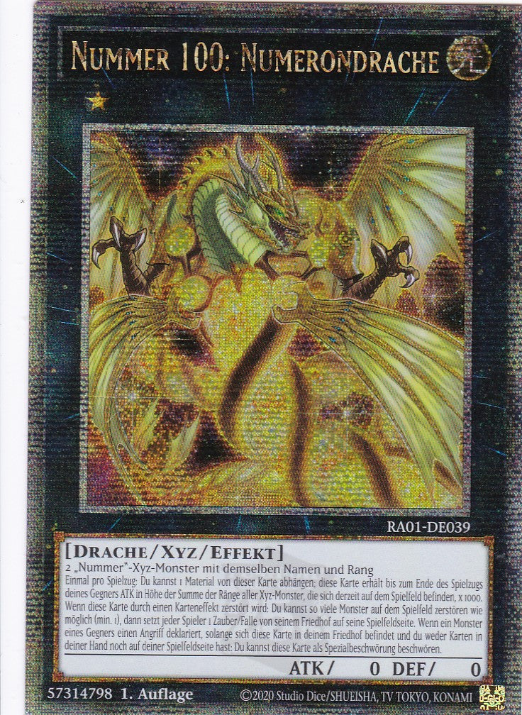 Nummer 100: Numerondrache - RA01-DE039 - Quarter Century Secret Rare - 1. Auflage - Deutsch - Einzelkarten aus: 25th Anniversary Rarity Collection