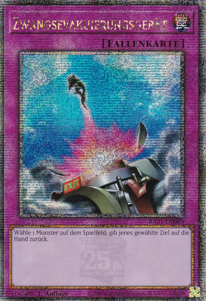 Zwangsevakuierungsgerät - RA01-DE069 - Quarter Century Secret Rare - 1. Auflage - Deutsch - Einzelkarten aus: 25th Anniversary Rarity Collection