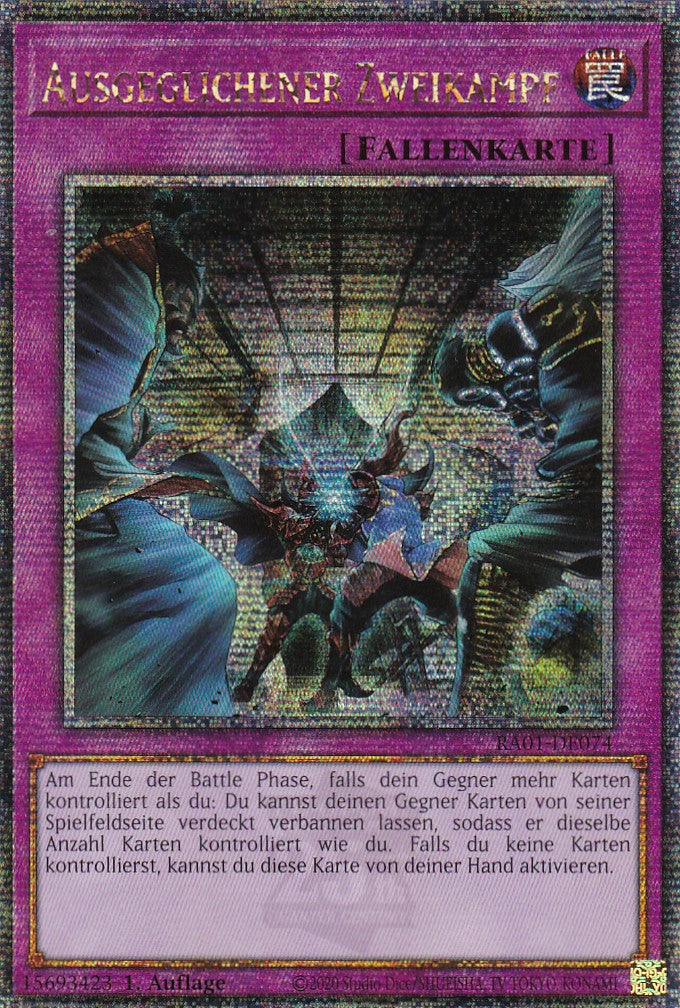 Ausgeglichener Zweikampf - RA01-DE074 - Quarter Century Secret Rare - 1. Auflage - Deutsch - Einzelkarten aus: 25th Anniversary Rarity Collection