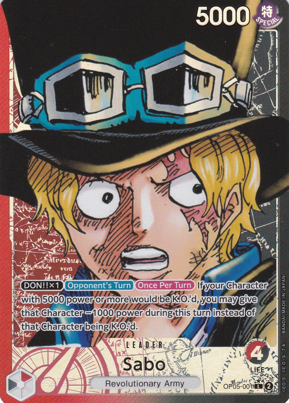 Sabo (OP05-001) (V.2) - Alternatives Artwork - Leader - Awakening of the New