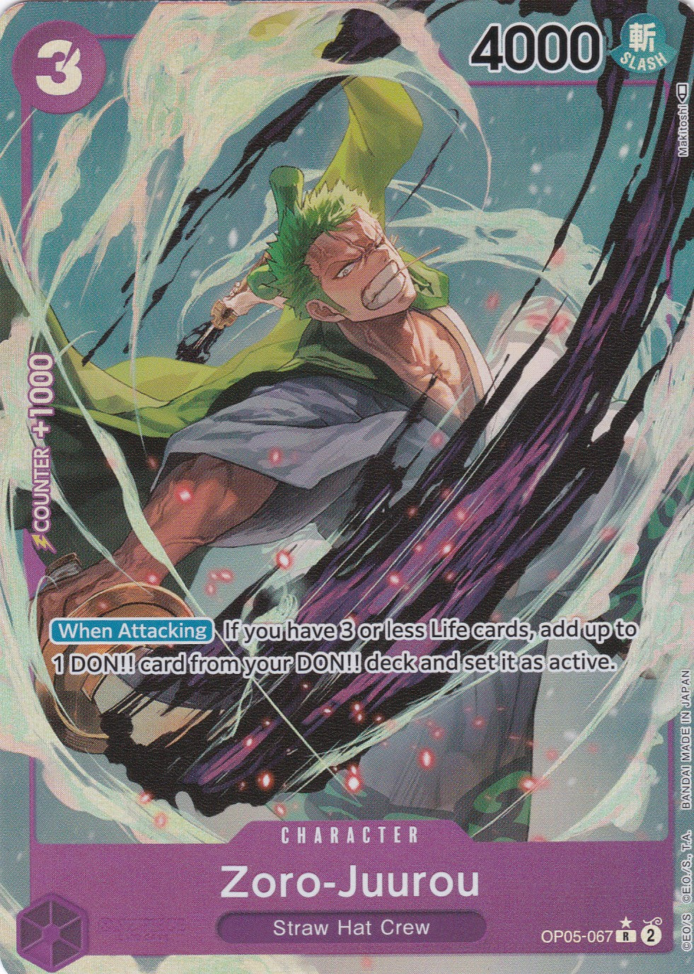 Zoro-Juurou (OP05-067) (V.2) - Alternatives Artwork - Rare - Awakening of the New