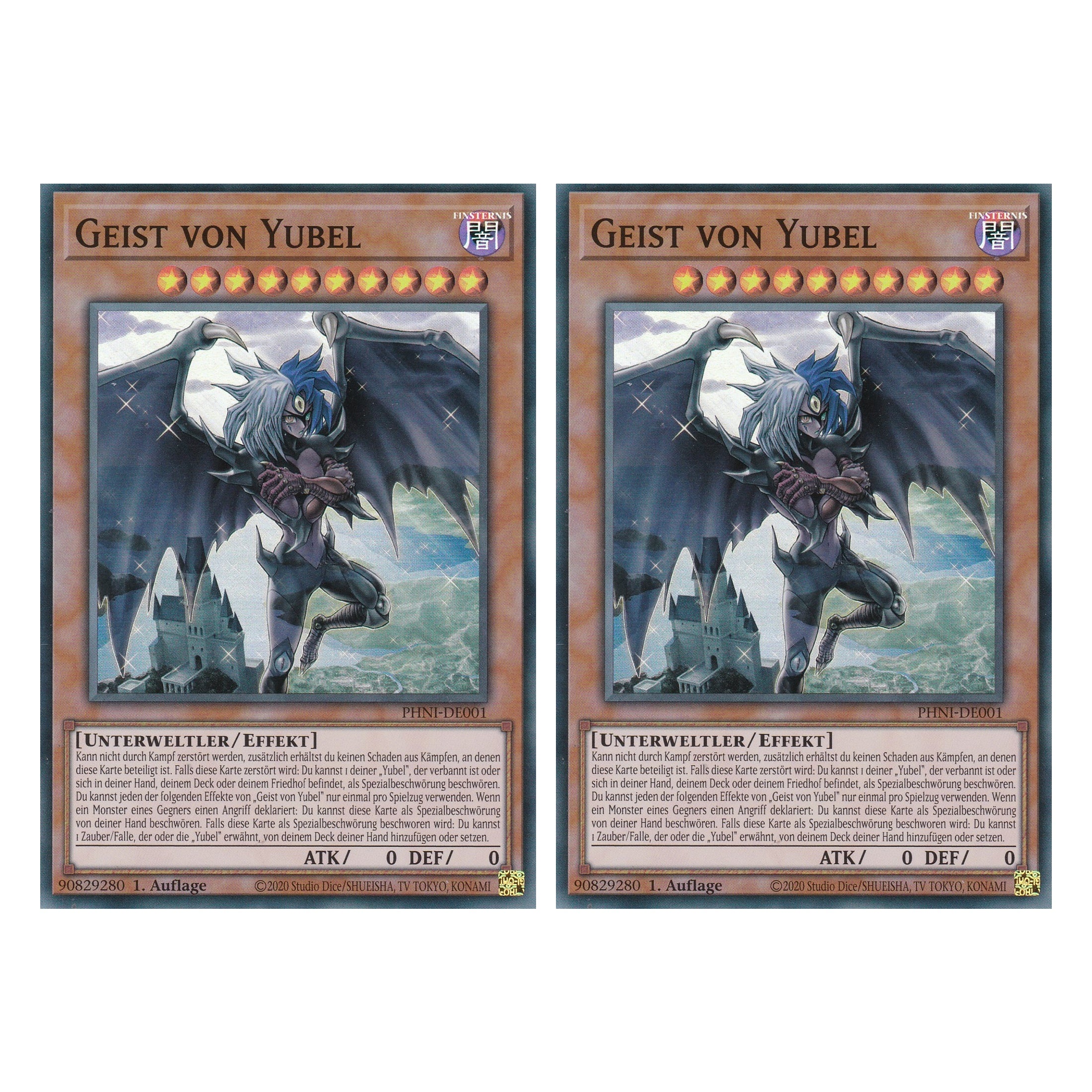 Geist von Yubel - PHNI-DE001 - Super Rare - Deutsch - 1. Auflage - Phantom Nightmare - Duo Set (2 Stück) - Yu-Gi-Oh!