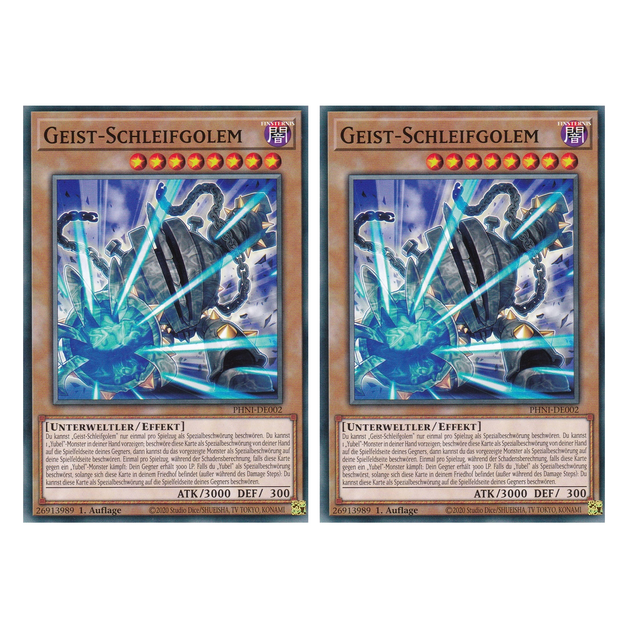 Geist - Schleifgolem - PHNI-DE002 - Common - Deutsch - 1. Auflage - Phantom Nightmare - Duo Set (2 Stück) - Yu-Gi-Oh!