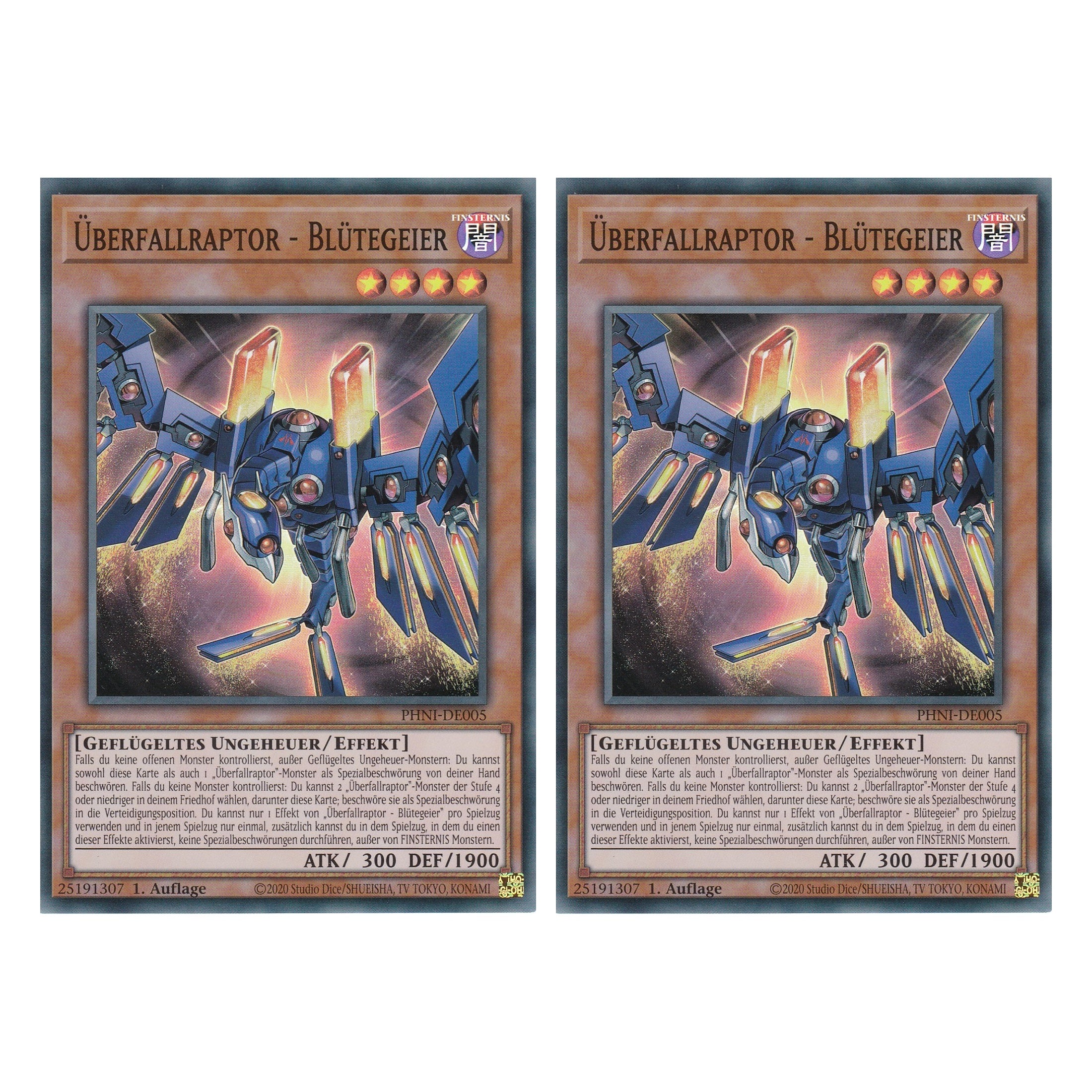 Überfallraptor - Blütegeier - PHNI-DE005 - Super Rare - Deutsch - 1. Auflage - Phantom Nightmare - Duo Set (2 Stück) - Yu-Gi-Oh!