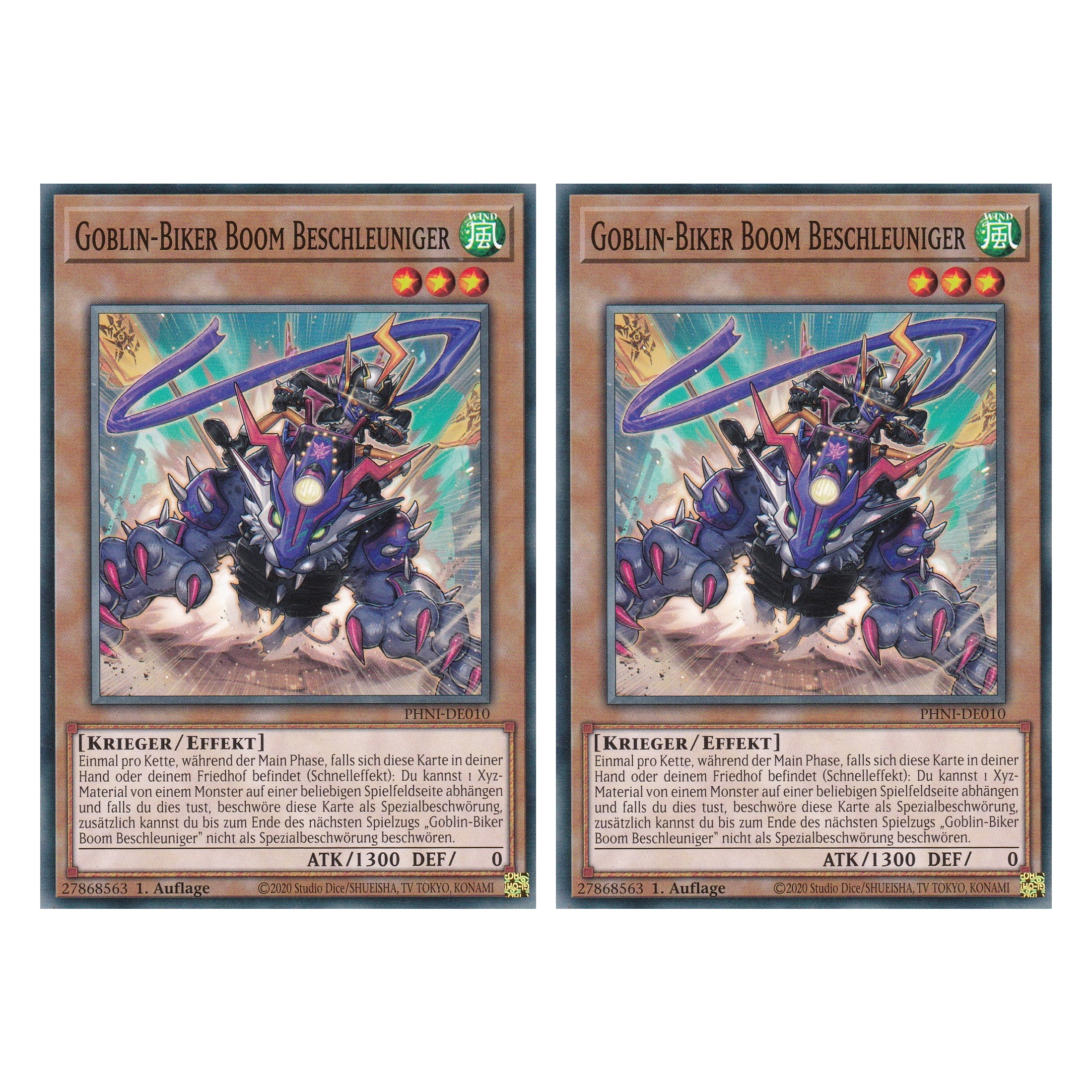 Goblin - Biker Boom Beschleuniger - PHNI-DE010 - Common - Deutsch - 1. Auflage - Phantom Nightmare - Duo Set (2 Stück) - Yu-Gi-Oh!