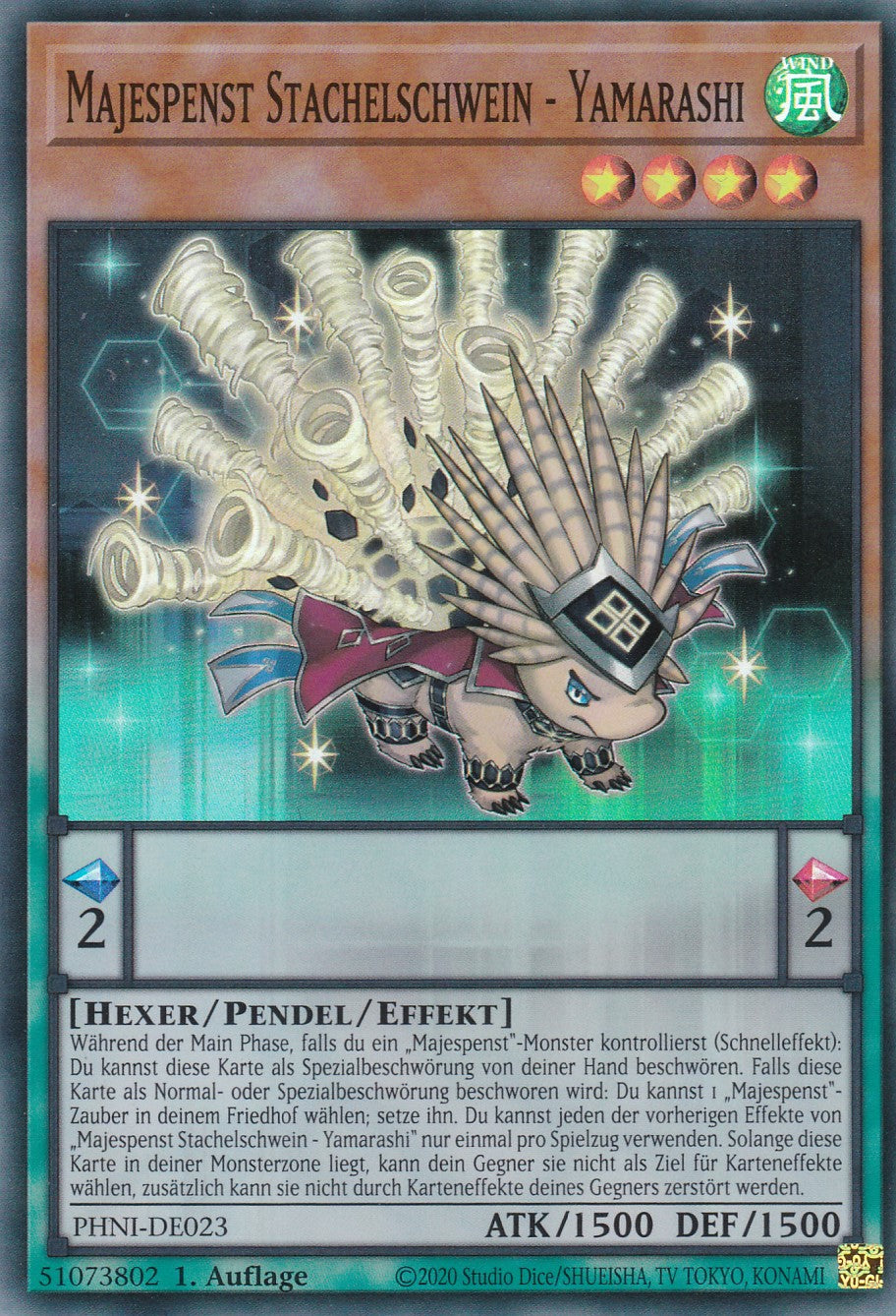 Majespenst Stachelschwein - Yamarashi - PHNI-DE023 - Super Rare - 1. Auflage - Deutsch - Phantom Nightmare