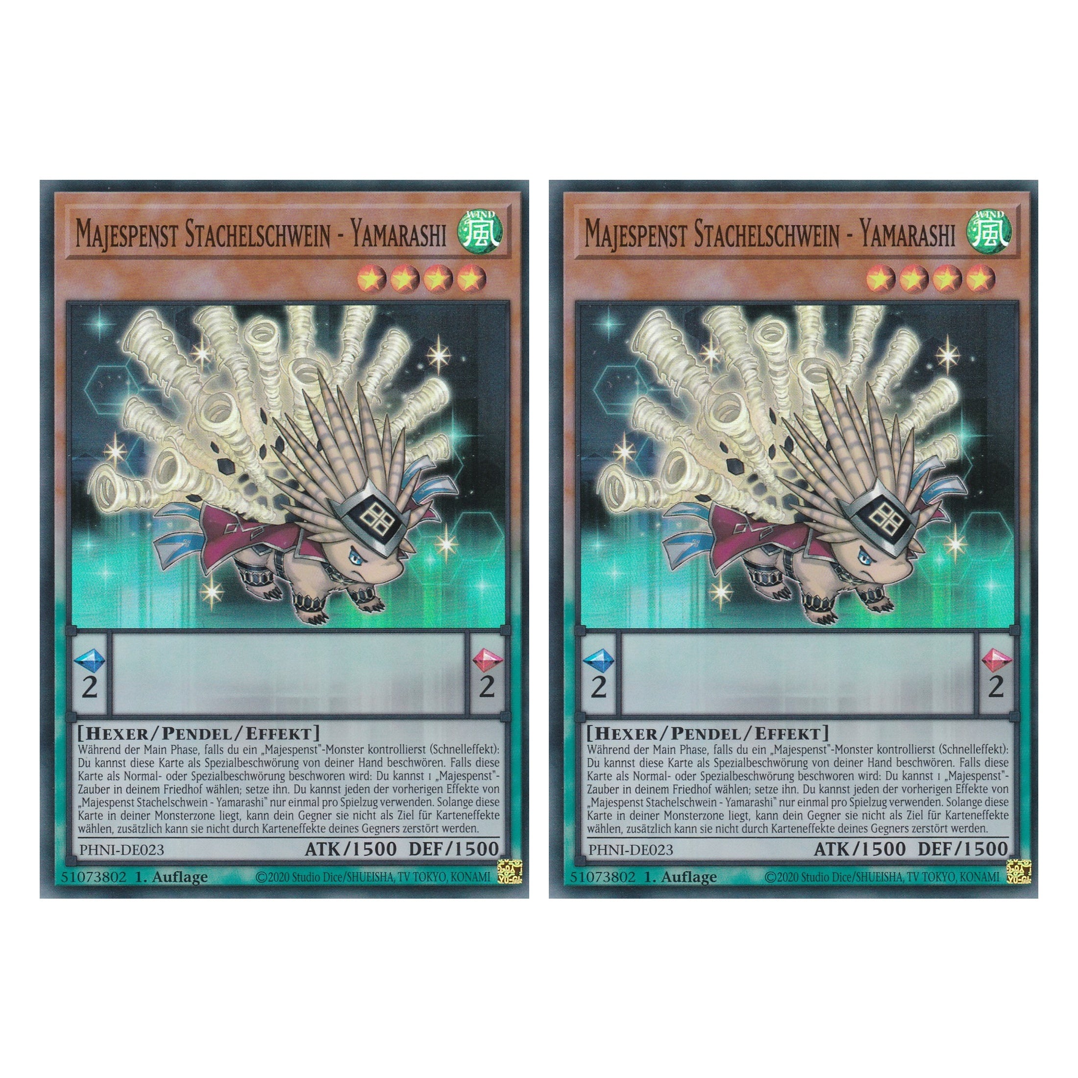 Majespenst Stachelschwein - Yamarashi - PHNI-DE023 - Super Rare - Deutsch - 1. Auflage - Phantom Nightmare - Duo Set (2 Stück) - Yu-Gi-Oh!