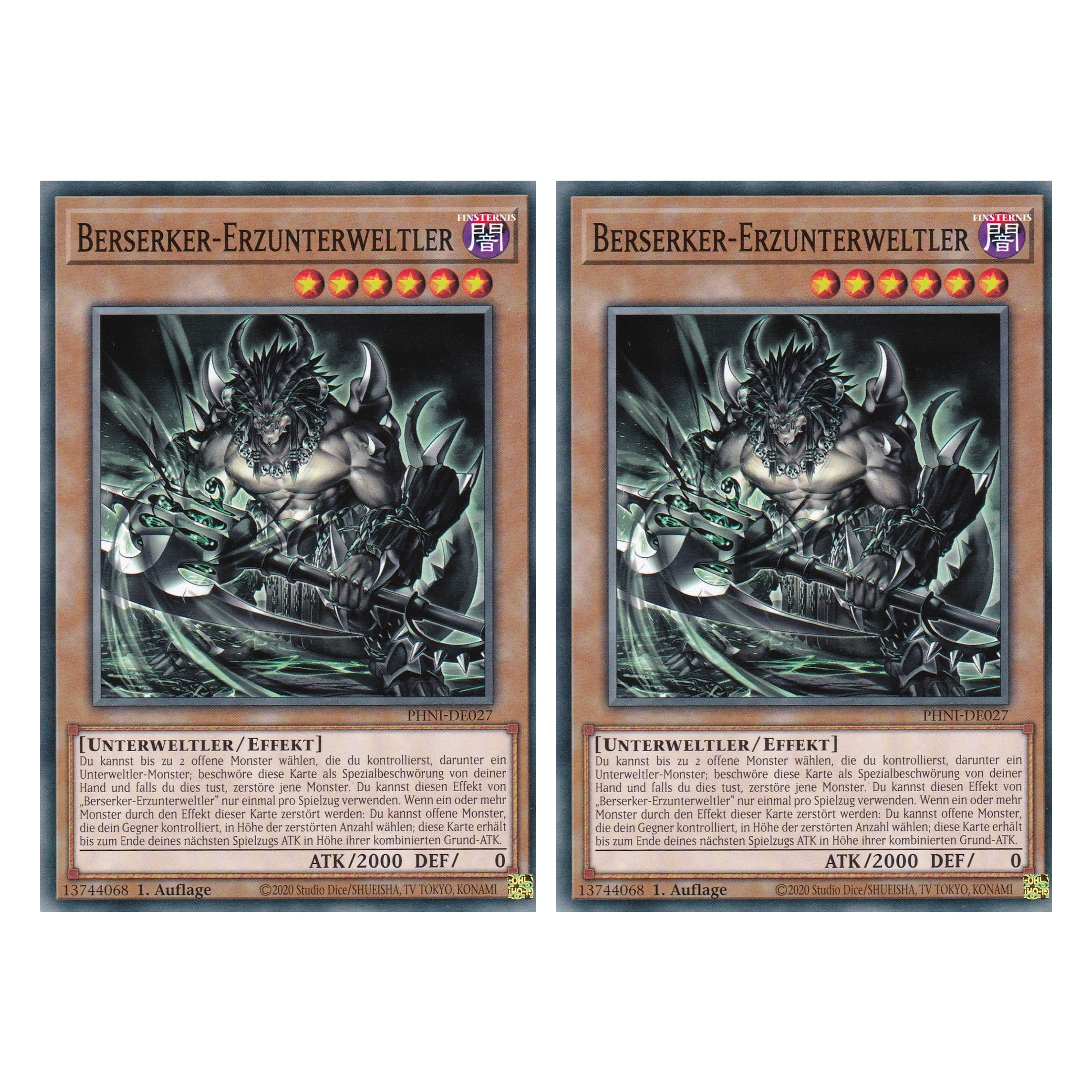 Berserker - Erzunterweltler - PHNI-DE027 - Common - Deutsch - 1. Auflage - Phantom Nightmare - Duo Set (2 Stück) - Yu-Gi-Oh!